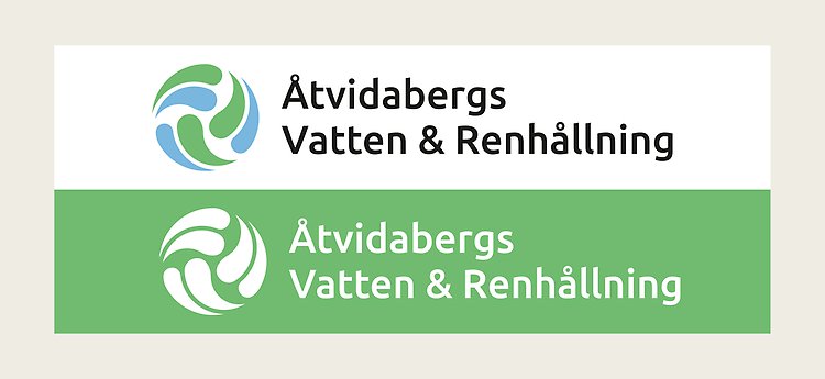 Logotyp för Åtvidabergs vatten och renhållning AB.